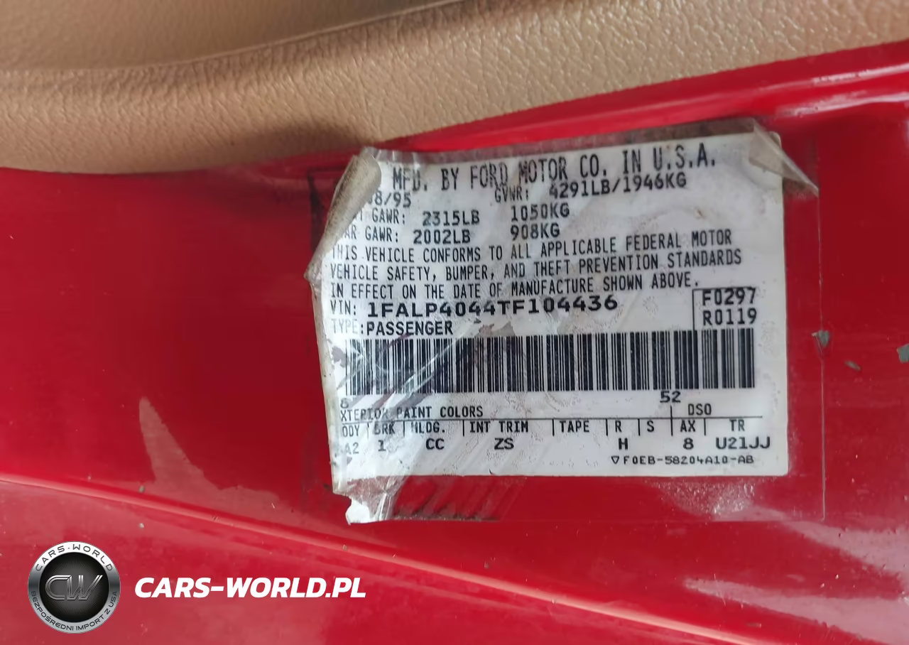 1996 Ford Mustang VIN:1FALP4044TF104436 - 9