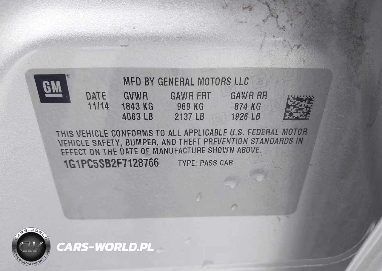2015 Chevrolet Cruze 1Lt Auto VIN:1G1PC5SB2F7128766 - 9