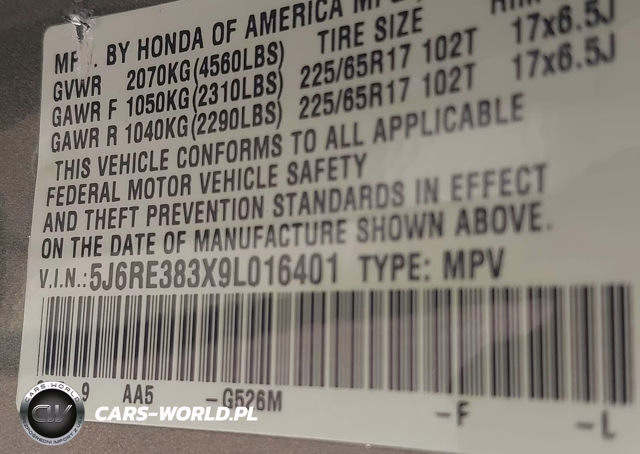 2009 Honda Cr-V Lx VIN:5J6RE383X9L016401 - 9