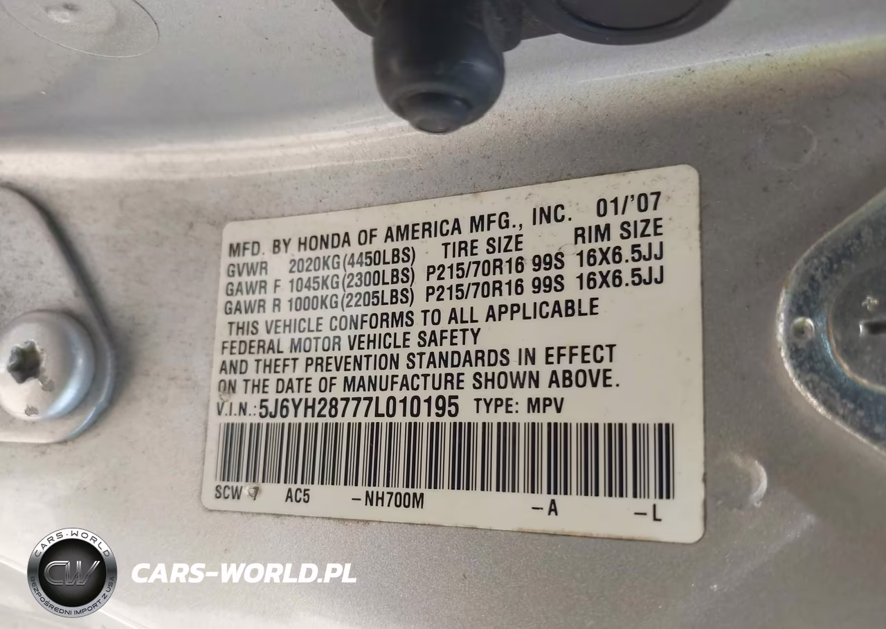 2007 Honda Element Ex VIN:5J6YH28777L010195 - 9