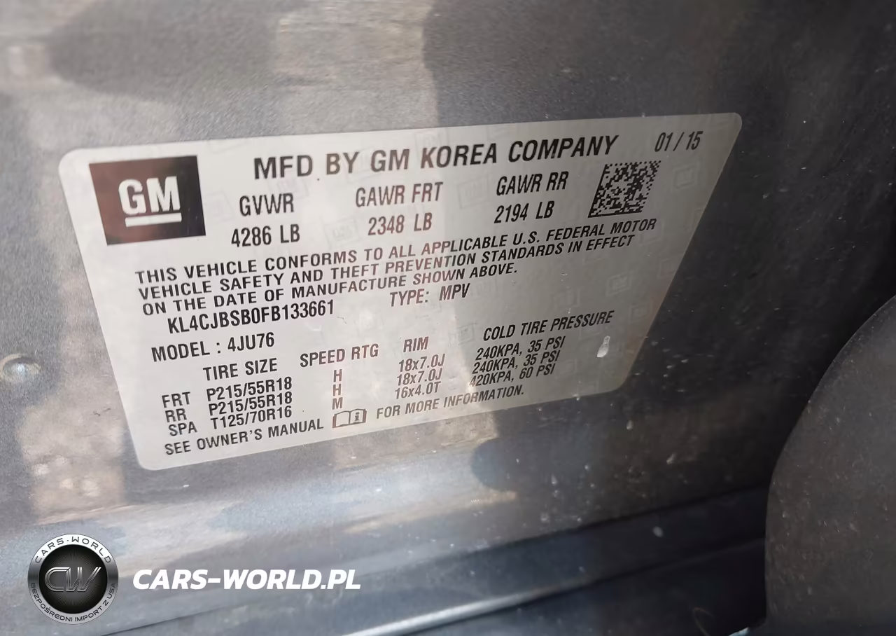 2015 Buick Encore Convenience VIN:KL4CJBSB0FB133661 - 9