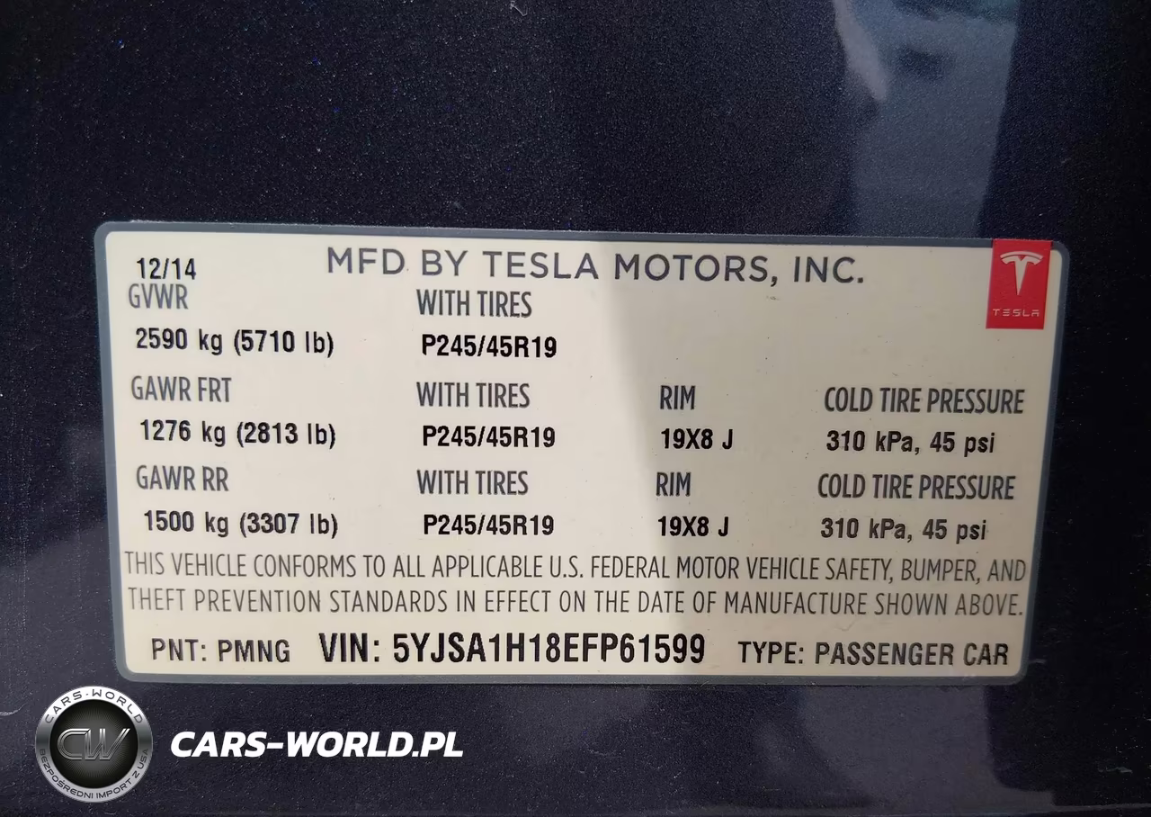 2014 Tesla Model S P85 VIN:5YJSA1H18EFP61599 - 9