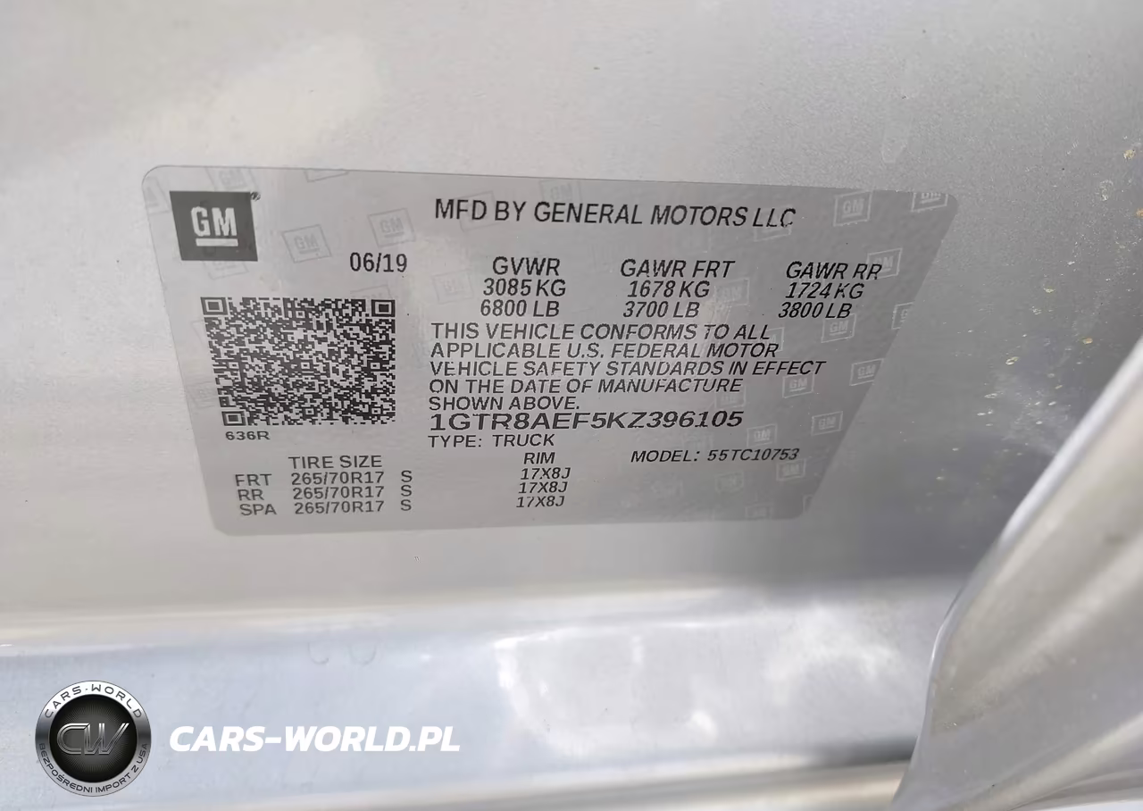 2019 GMC Sierra 1500 VIN:1GTR8AEF5KZ396105 - 9