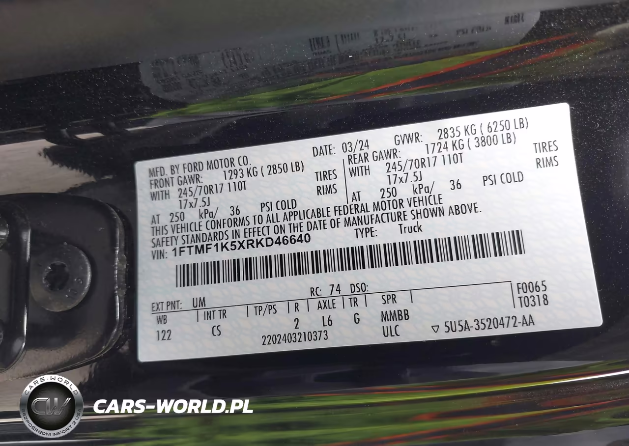 2024 Ford F-150 Xl VIN:1FTMF1K5XRKD46640 - 9