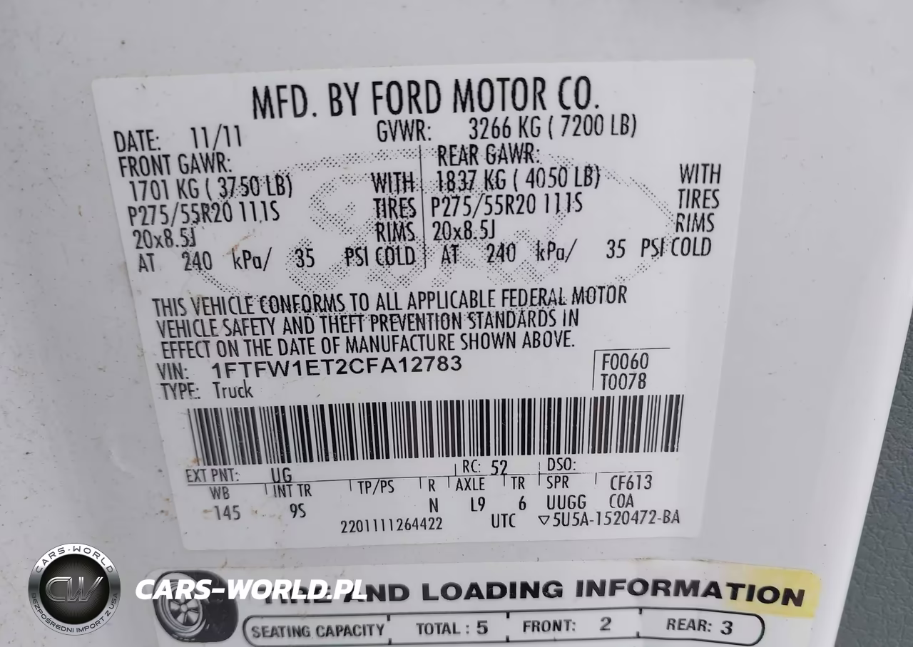 2012 Ford F-150 Platinum VIN:1FTFW1ET2CFA12783 - 9