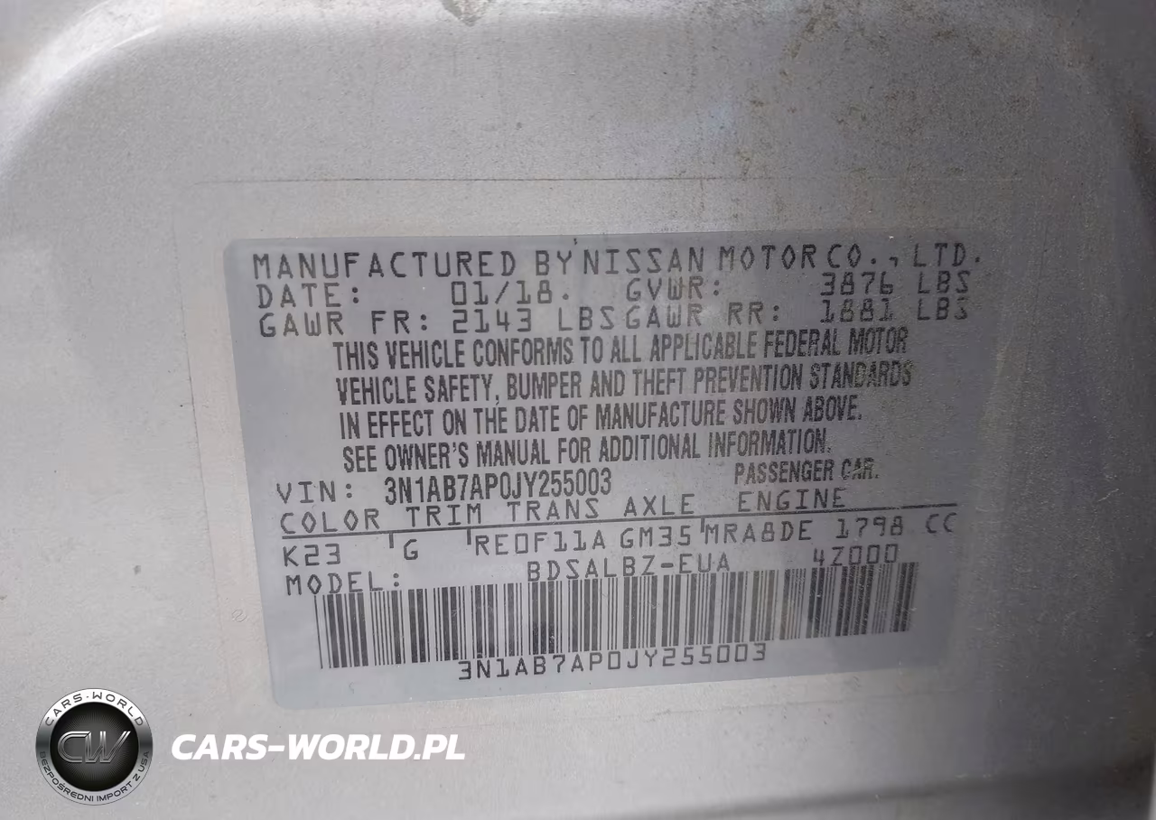 2018 Nissan Sentra S VIN:3N1AB7AP0JY255003 - 9