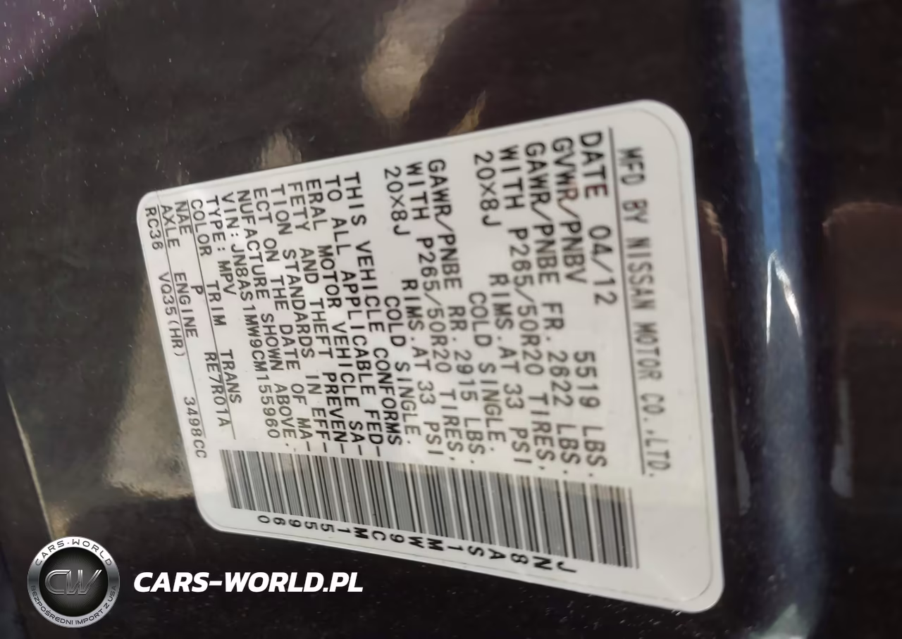 2012 Infiniti Fx35 VIN:JN8AS1MW9CM155960 - 9