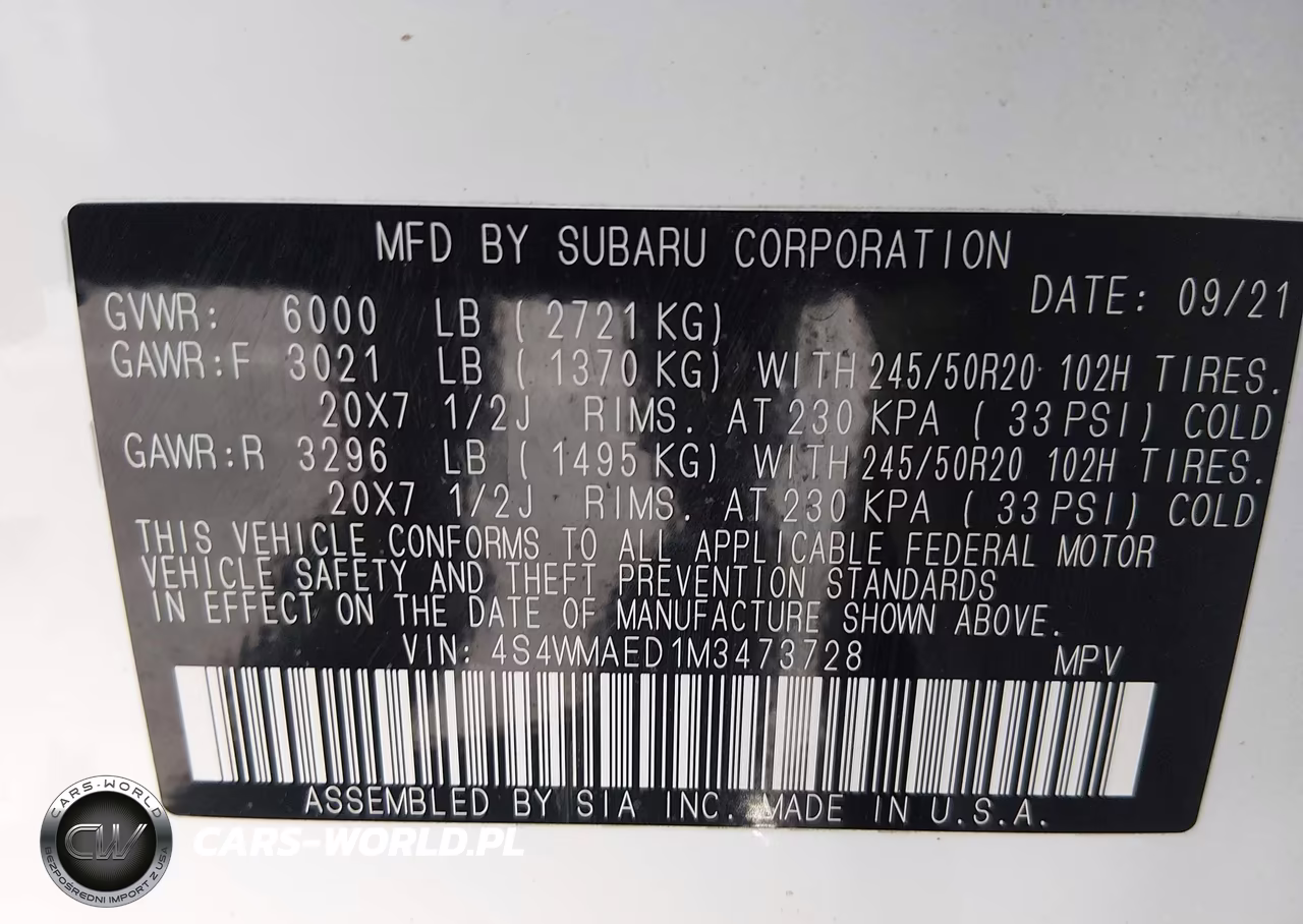 2021 Subaru Ascent Premium VIN:4S4WMAED1M3473728 - 9