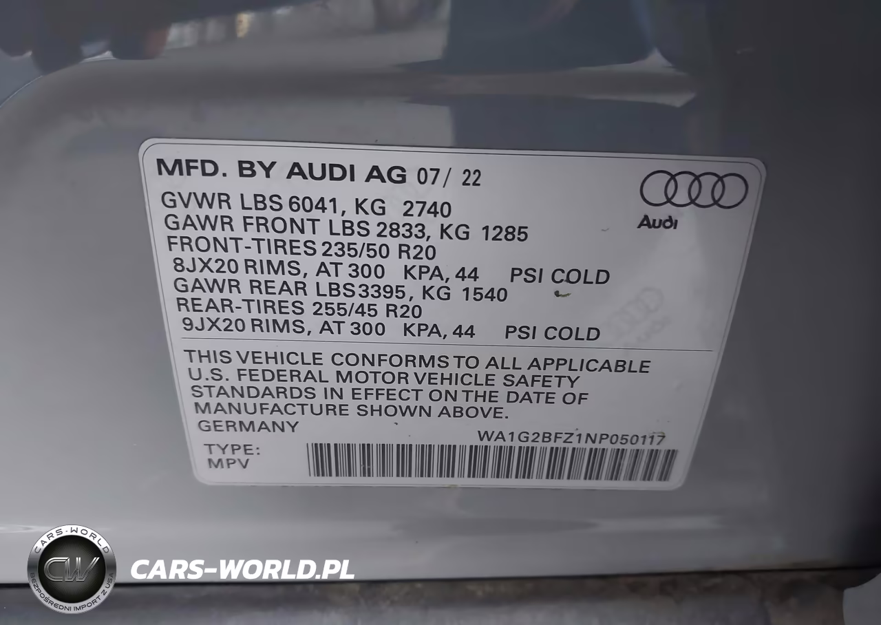 2022 Audi Q4 E-Tron Premium 50 Quattro VIN:WA1G2BFZ1NP050117 - 9