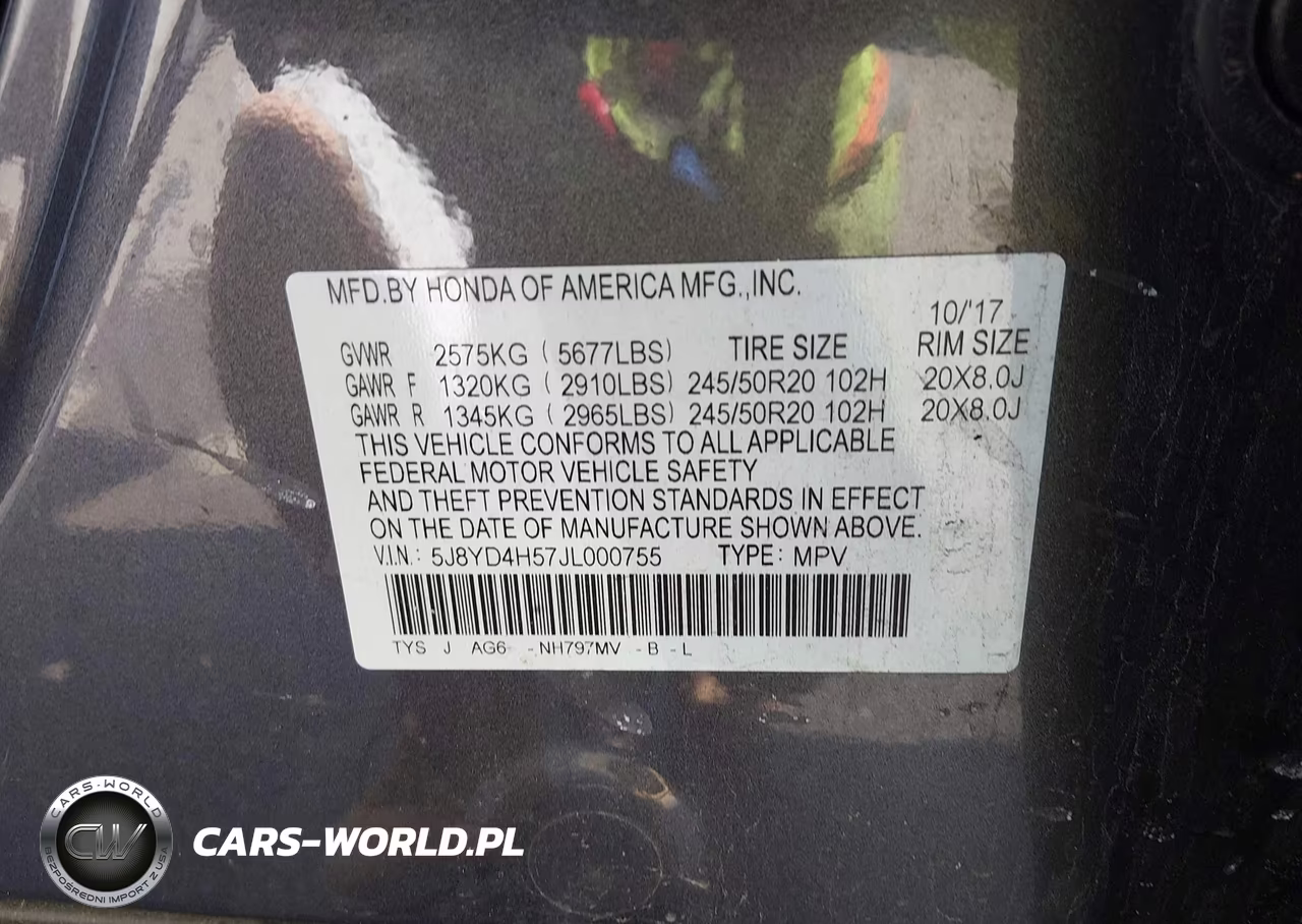 2018 Acura Mdx Technology Package Acurawatch Plus Pkg VIN:5J8YD4H57JL000755 - 9