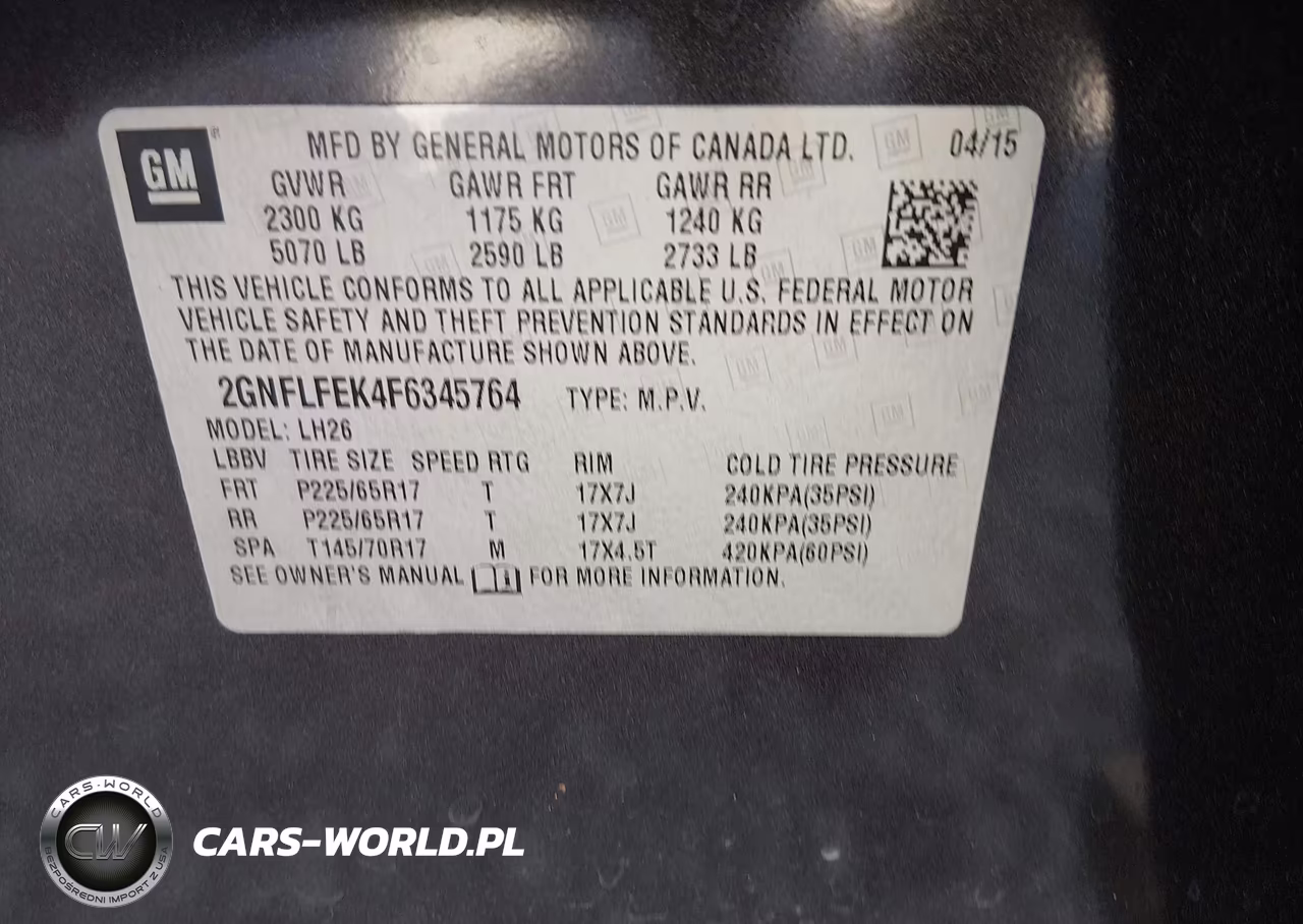 2015 Chevrolet Equinox 1Lt VIN:2GNFLFEK4F6345764 - 9
