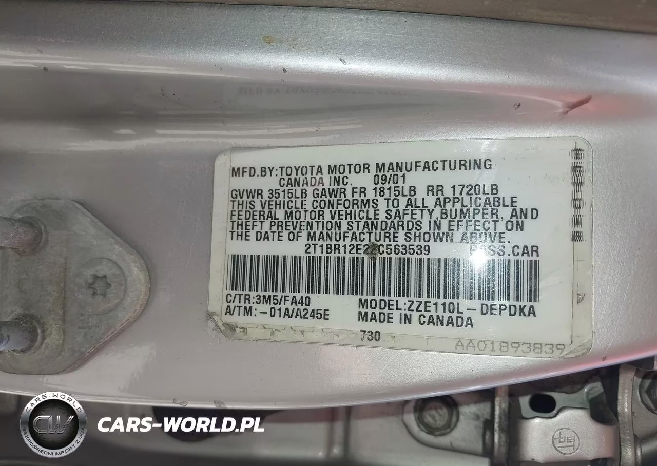 2002 Toyota Corolla Le VIN:2T1BR12E22C563539 - 9