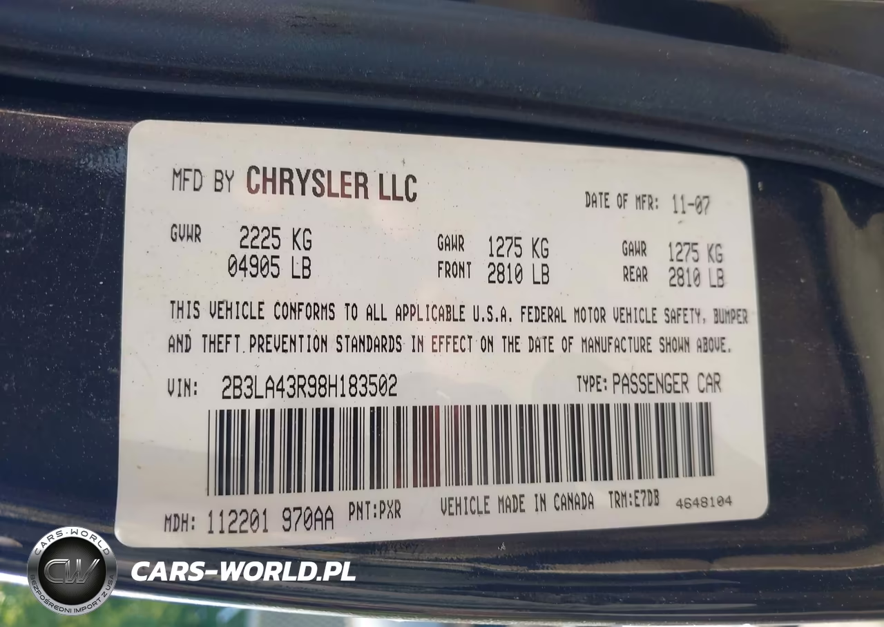 2008 Dodge Charger VIN:2B3LA43R98H183502 - 9