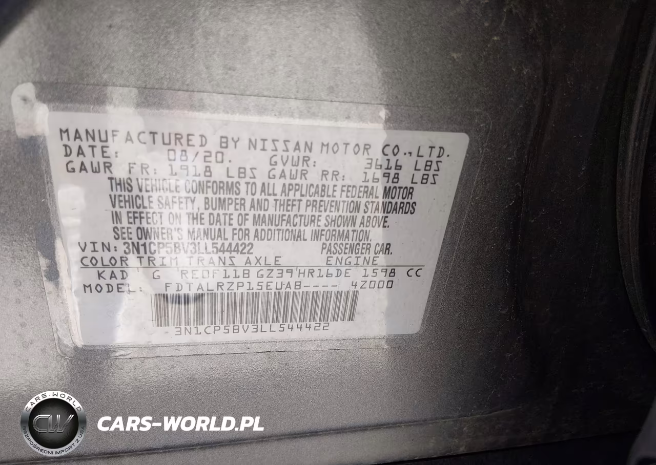2020 Nissan Kicks S Xtronic Cvt VIN:3N1CP5BV3LL544422 - 9