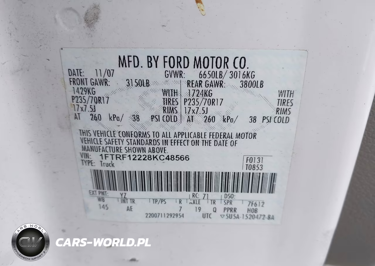 2008 Ford F-150 Stx-Xl-Xlt VIN:1FTRF12228KC48566 - 9