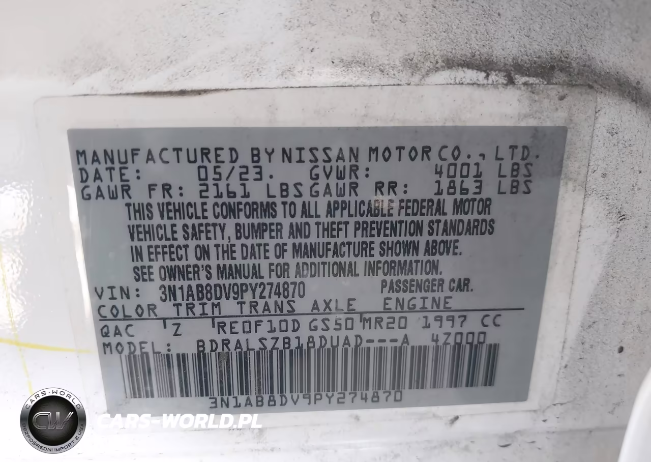 2023 Nissan Sentra Sr Xtronic Cvt VIN:3N1AB8DV9PY274870 - 9