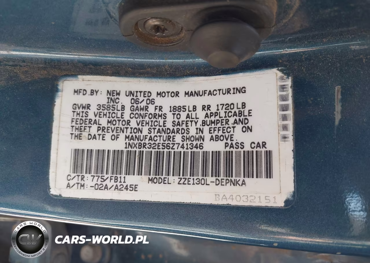 2006 Toyota Corolla Le VIN:1NXBR32E56Z741346 - 9
