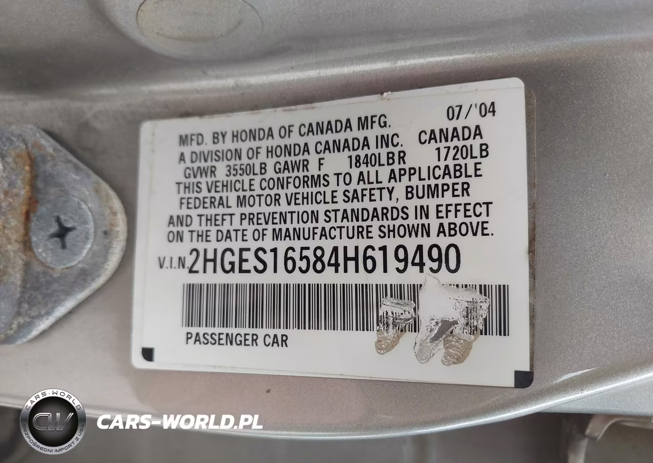 2004 Honda Civic Lx VIN:2HGES16584H619490 - 9