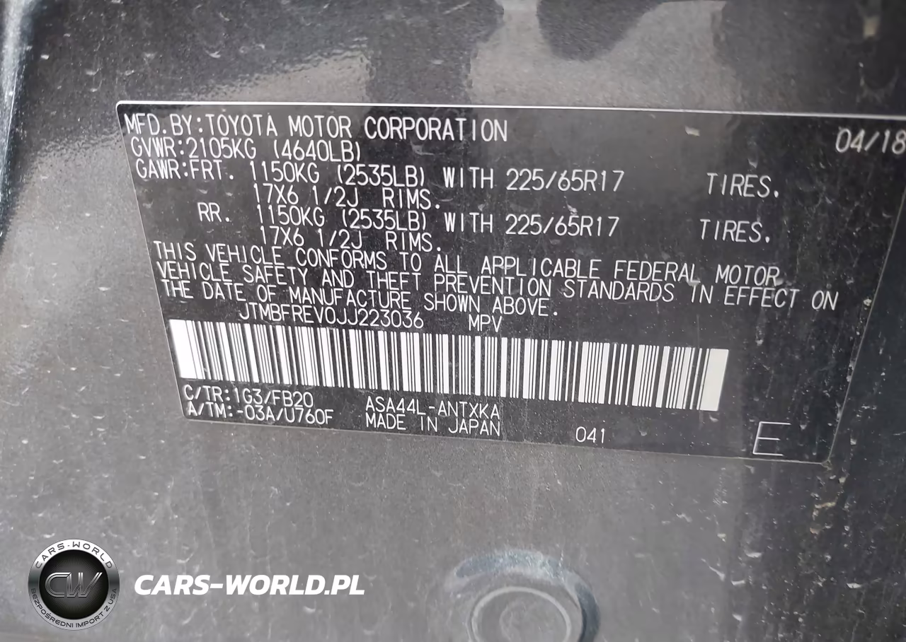 2018 Toyota Rav4 Le VIN:JTMBFREV0JJ223036 - 9