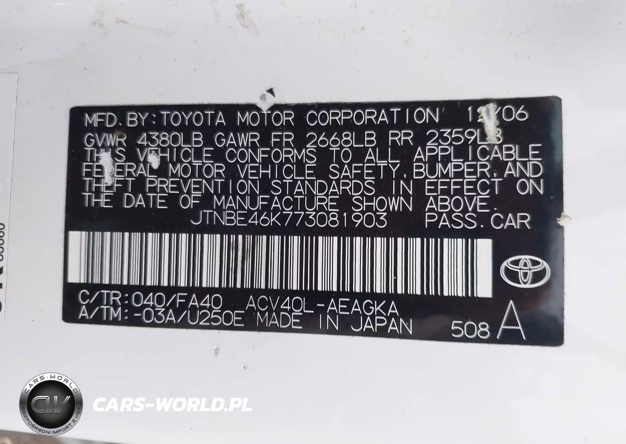 2007 Toyota Camry Xle VIN:JTNBE46K773081903 - 9