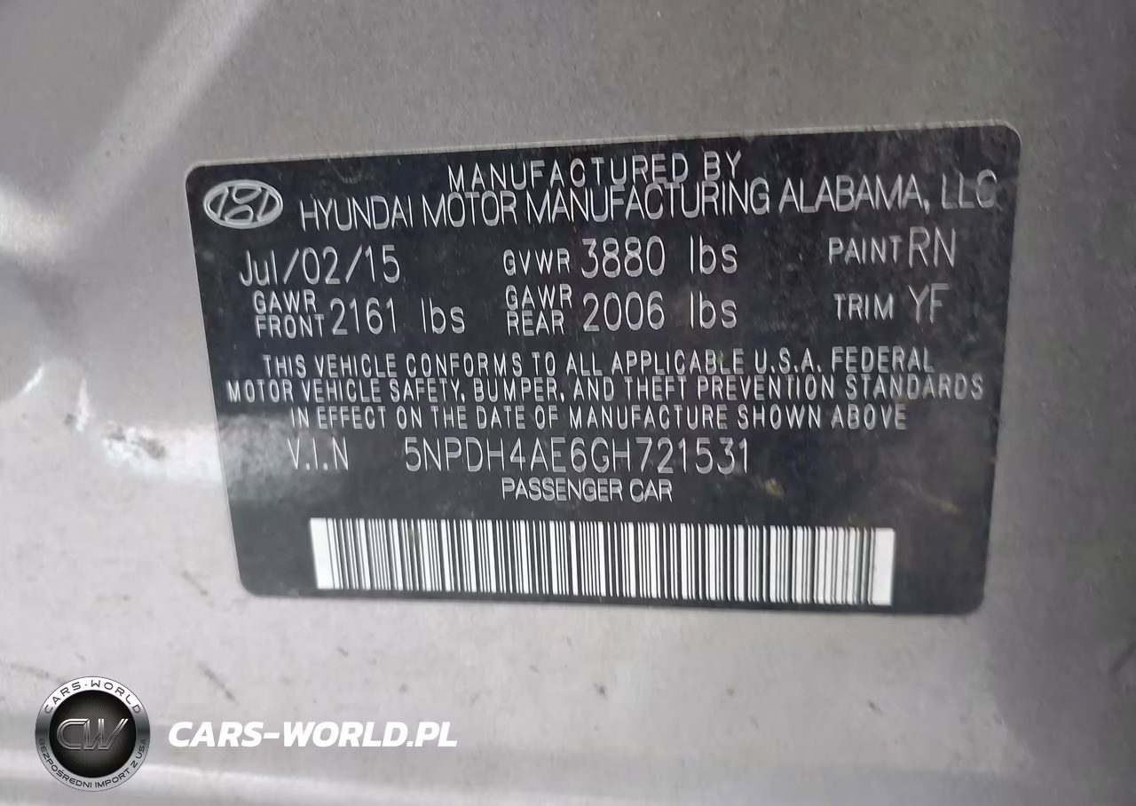 2016 Hyundai Elantra Se VIN:5NPDH4AE6GH721531 - 9
