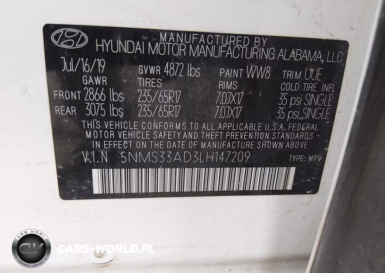 2020 Hyundai Santa Fe Sel VIN:5NMS33AD3LH147209 - 9