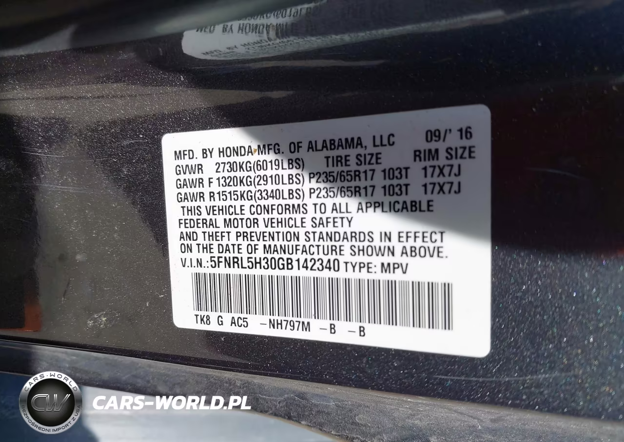 2016 Honda Odyssey Se VIN:5FNRL5H30GB142340 - 9