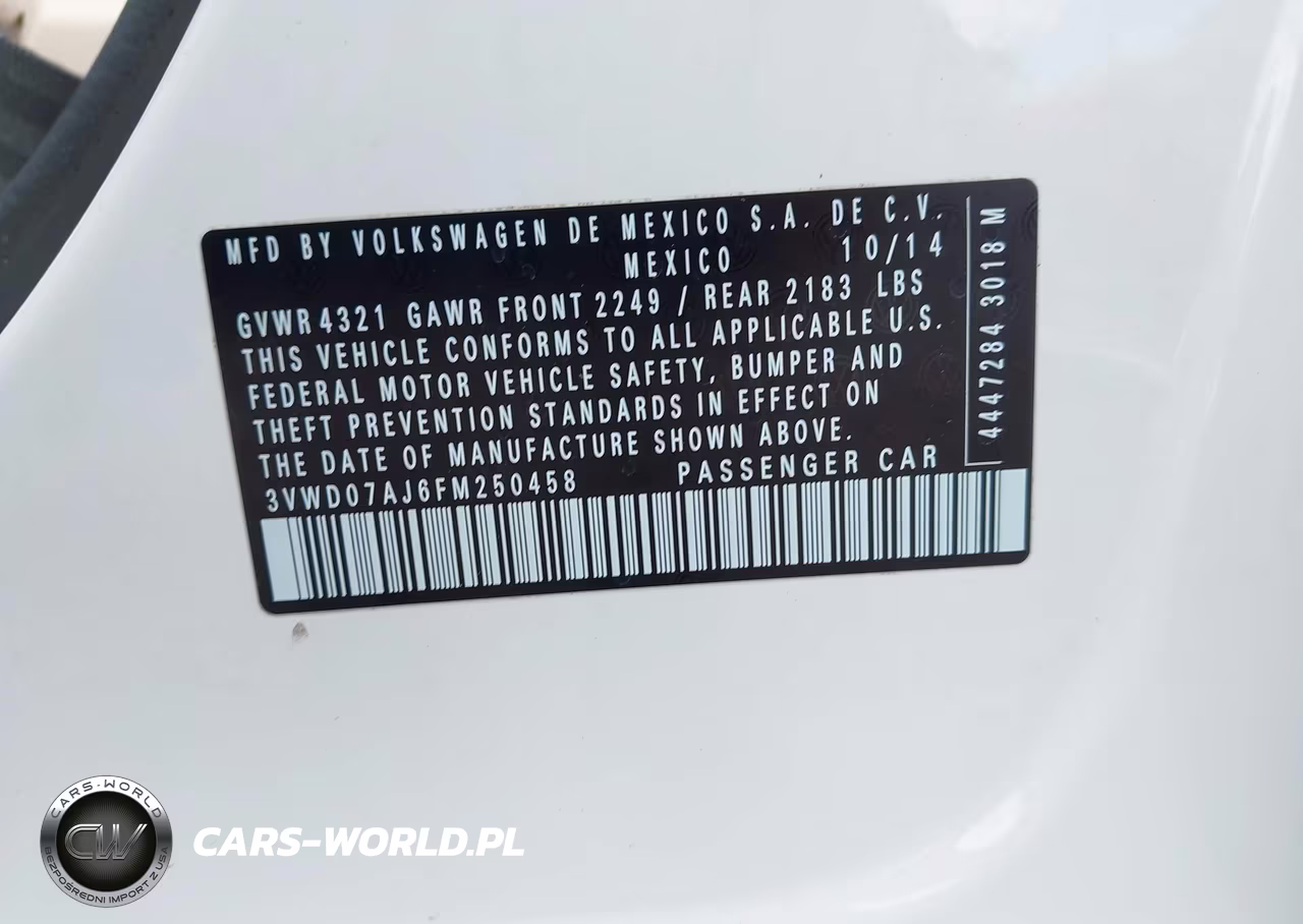 2015 Volkswagen Jetta 1.8T Se VIN:3VWD07AJ6FM250458 - 9