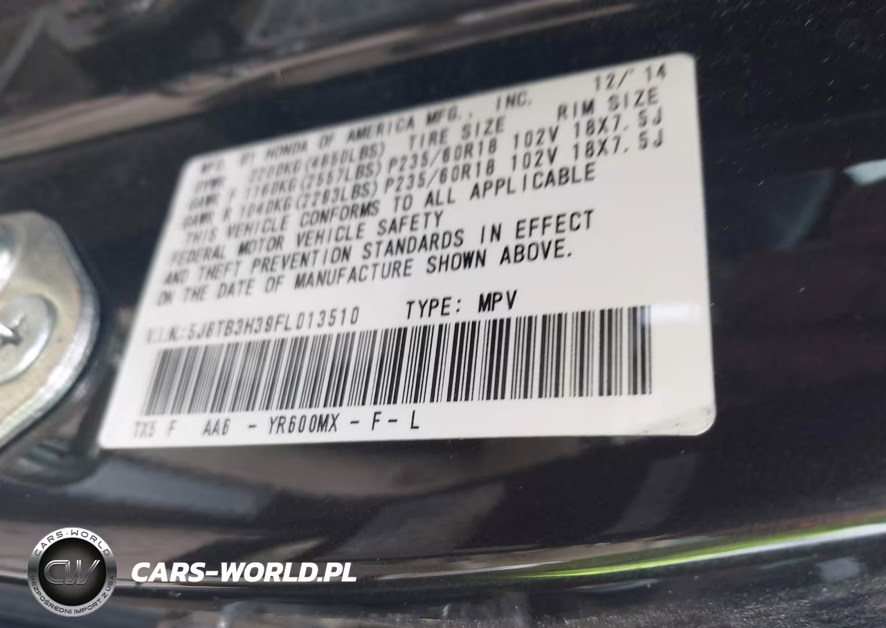 2015 Acura Rdx VIN:5J8TB3H39FL013510 - 9