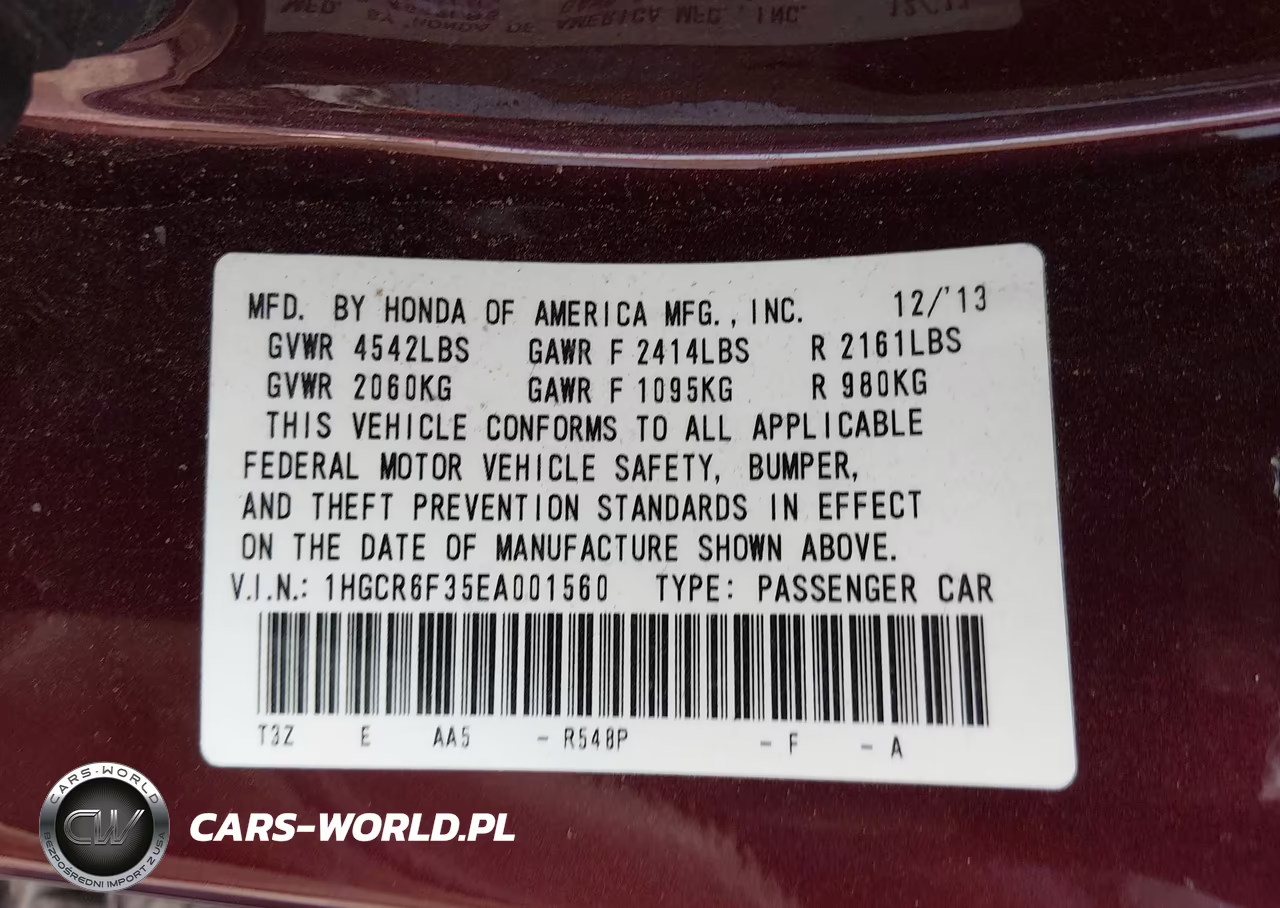 2014 Honda Accord Hybrid VIN:1HGCR6F35EA001560 - 9