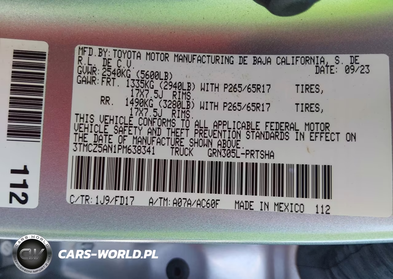 2023 Toyota Tacoma Trd Sport VIN:3TMCZ5AN1PM638341 - 9