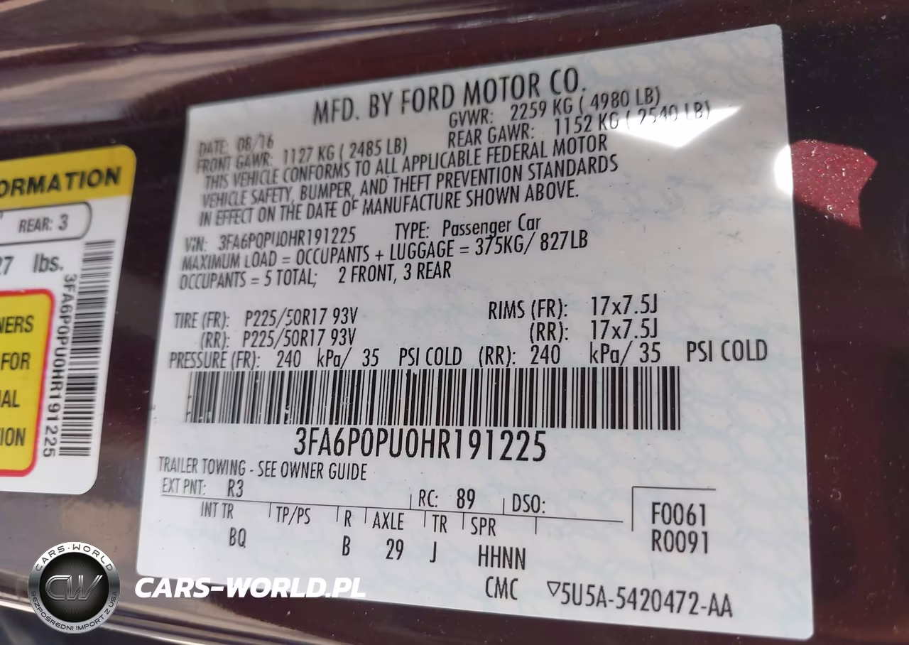 2017 Ford Fusion Energi Se Luxury VIN:3FA6P0PU0HR191225 - 9