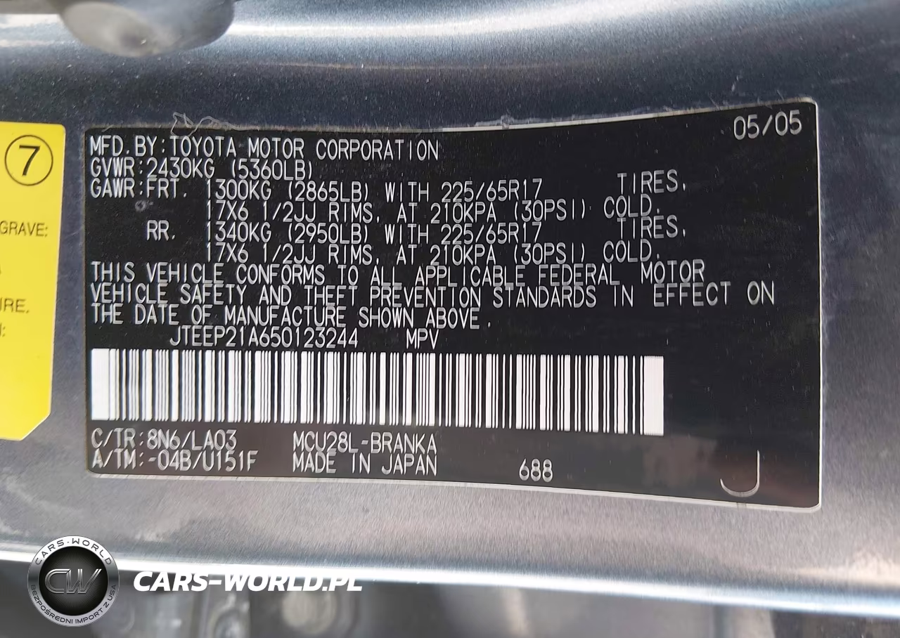 2005 Toyota Highlander Limited V6 VIN:JTEEP21A650123244 - 9