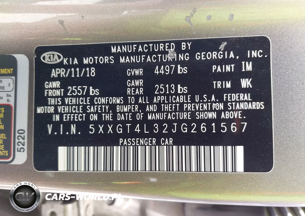 2018 Kia Optima Lx VIN:5XXGT4L32JG261567 - 9
