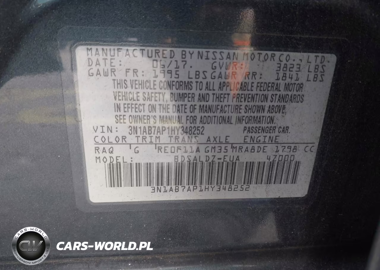 2017 Nissan Sentra Sv VIN:3N1AB7AP1HY348252 - 9
