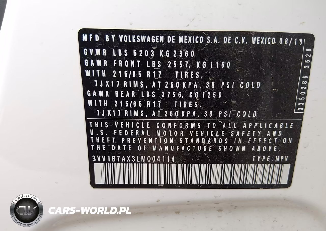 2020 Volkswagen Tiguan 2.0T S VIN:3VV1B7AX3LM004114 - 9