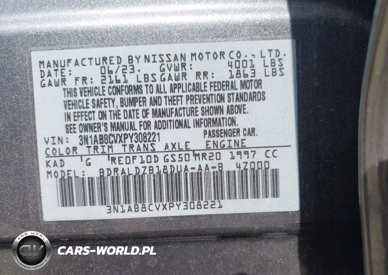 2023 Nissan Sentra Sv Xtronic Cvt VIN:3N1AB8CVXPY308221 - 9