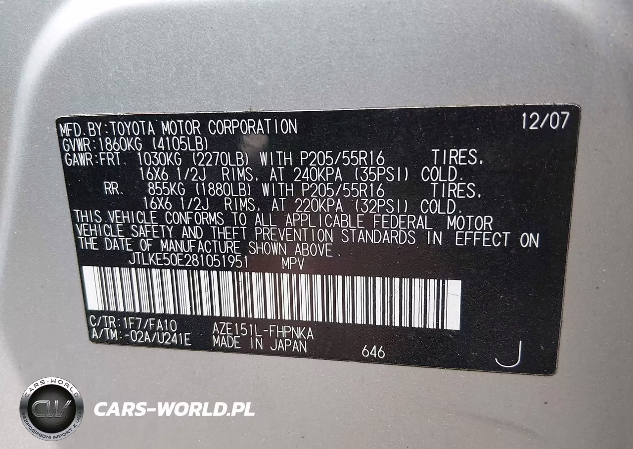 2008 Scion Xb VIN:JTLKE50E281051951 - 9