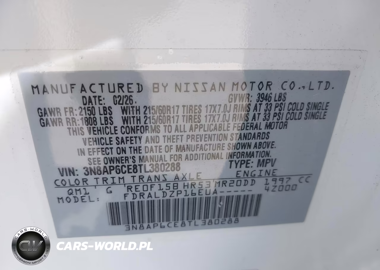 2026 Nissan Kicks Sv VIN:3N8AP6CE8TL380288 - 9