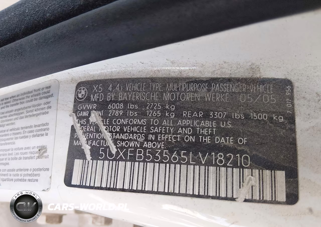 2005 BMW X5 4.4I VIN:5UXFB53565LV18210 - 9