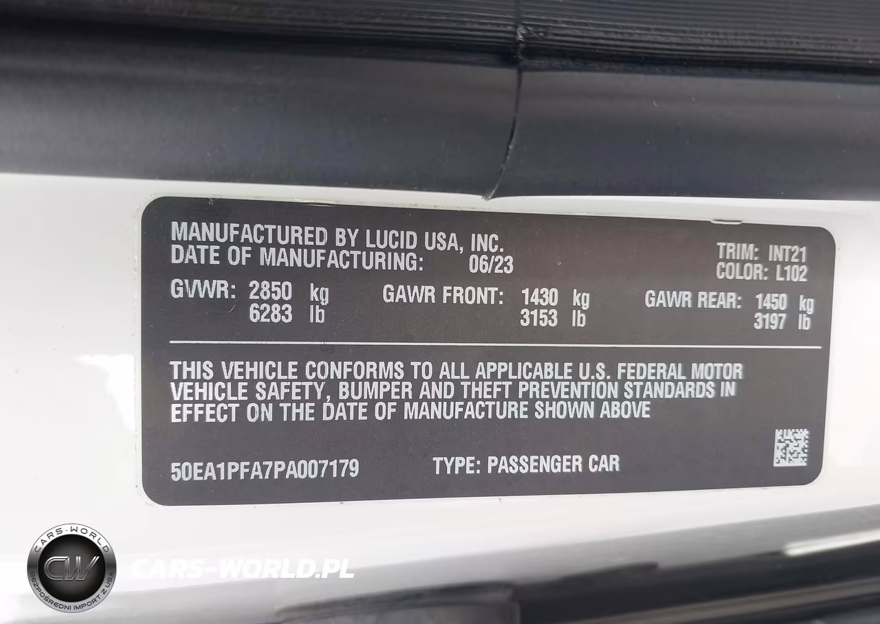 2023 Lucid Air Pure VIN:50EA1PFA7PA007179 - 9