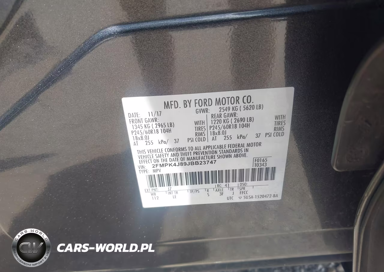 2018 Ford Edge Sel VIN:2FMPK4J89JBB23747 - 9