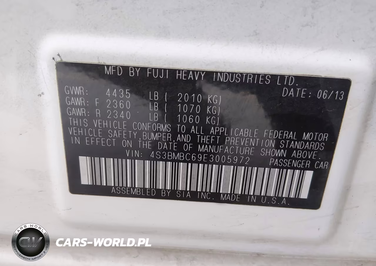 2014 Subaru Legacy 2.5I Premium VIN:4S3BMBC69E3005972 - 9