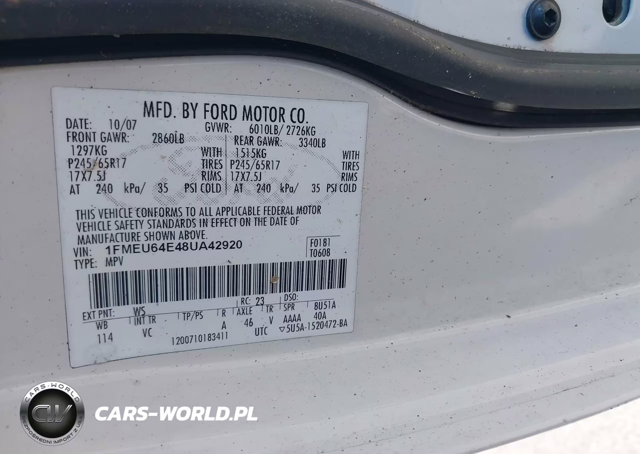 2008 Ford Explorer Eddie Bauer VIN:1FMEU64E48UA42920 - 9