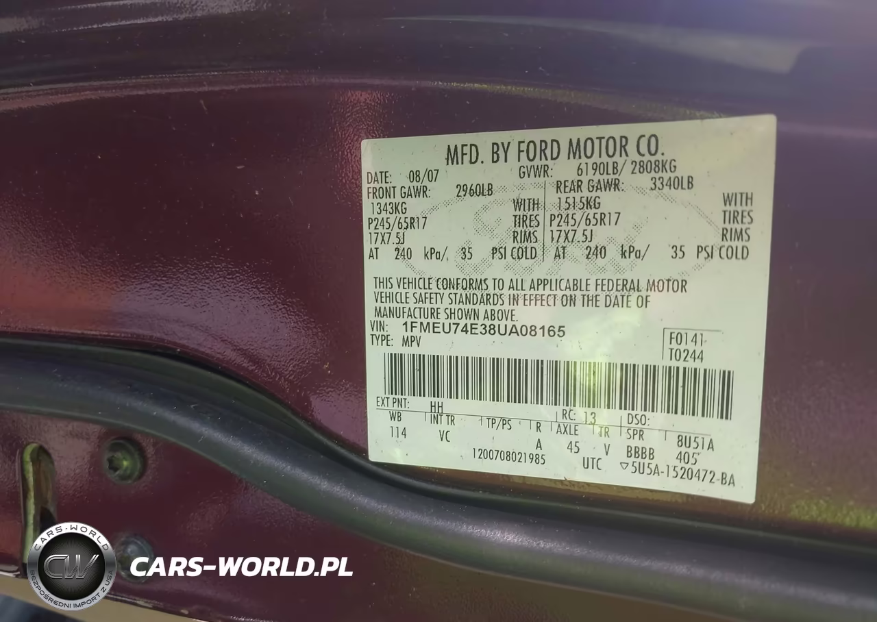 2008 Ford Explorer Eddie Bauer VIN:1FMEU74E38UA08165 - 9