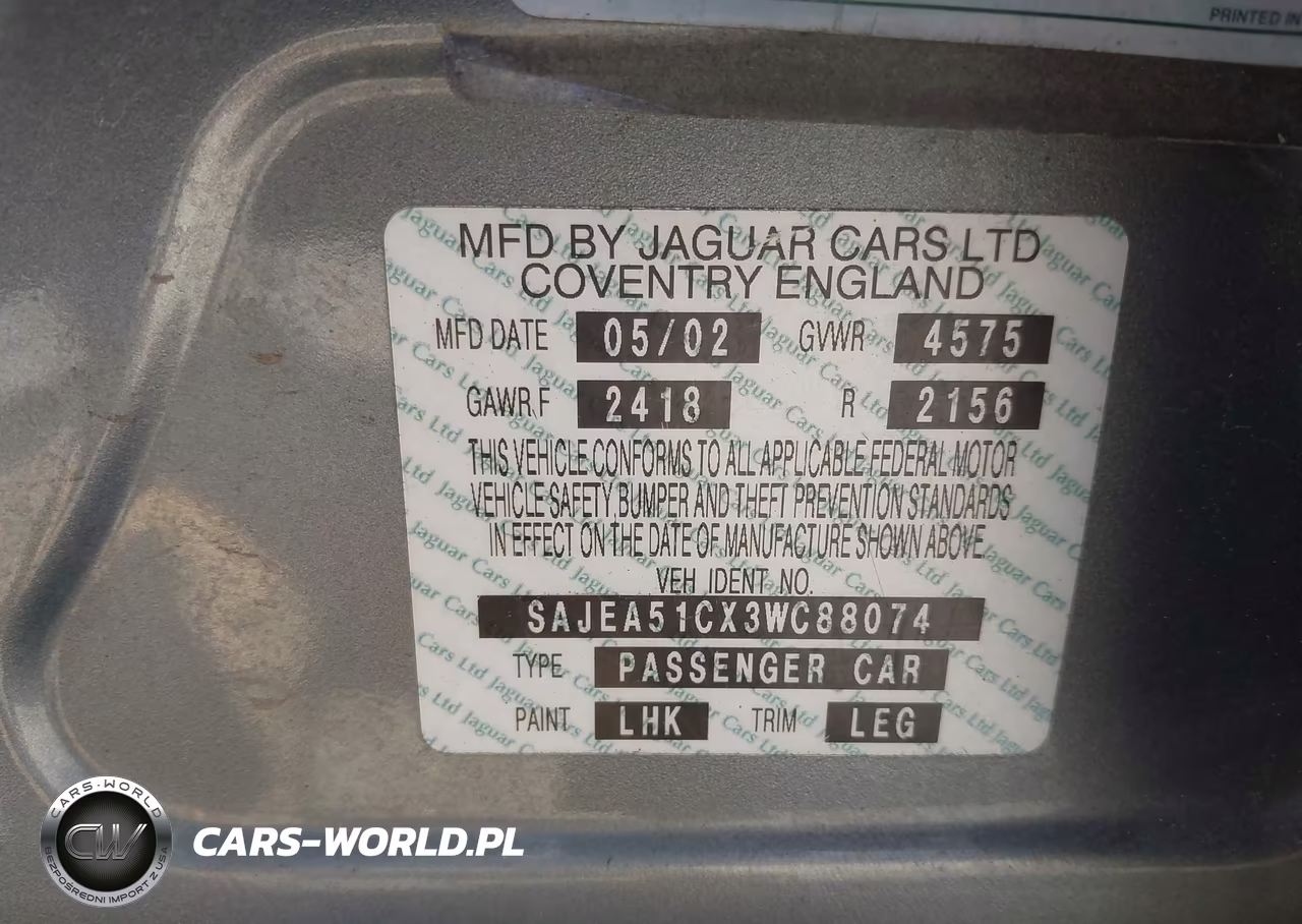 2003 Jaguar X-Type 3.0 VIN:SAJEA51CX3WC88074 - 9