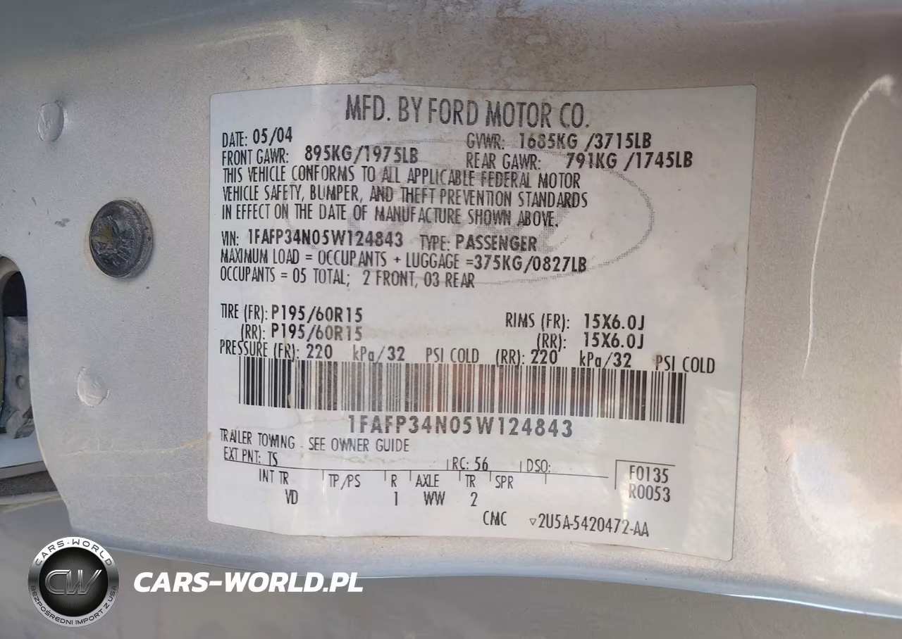 2005 Ford Focus Zx4 VIN:1FAFP34N05W124843 - 9