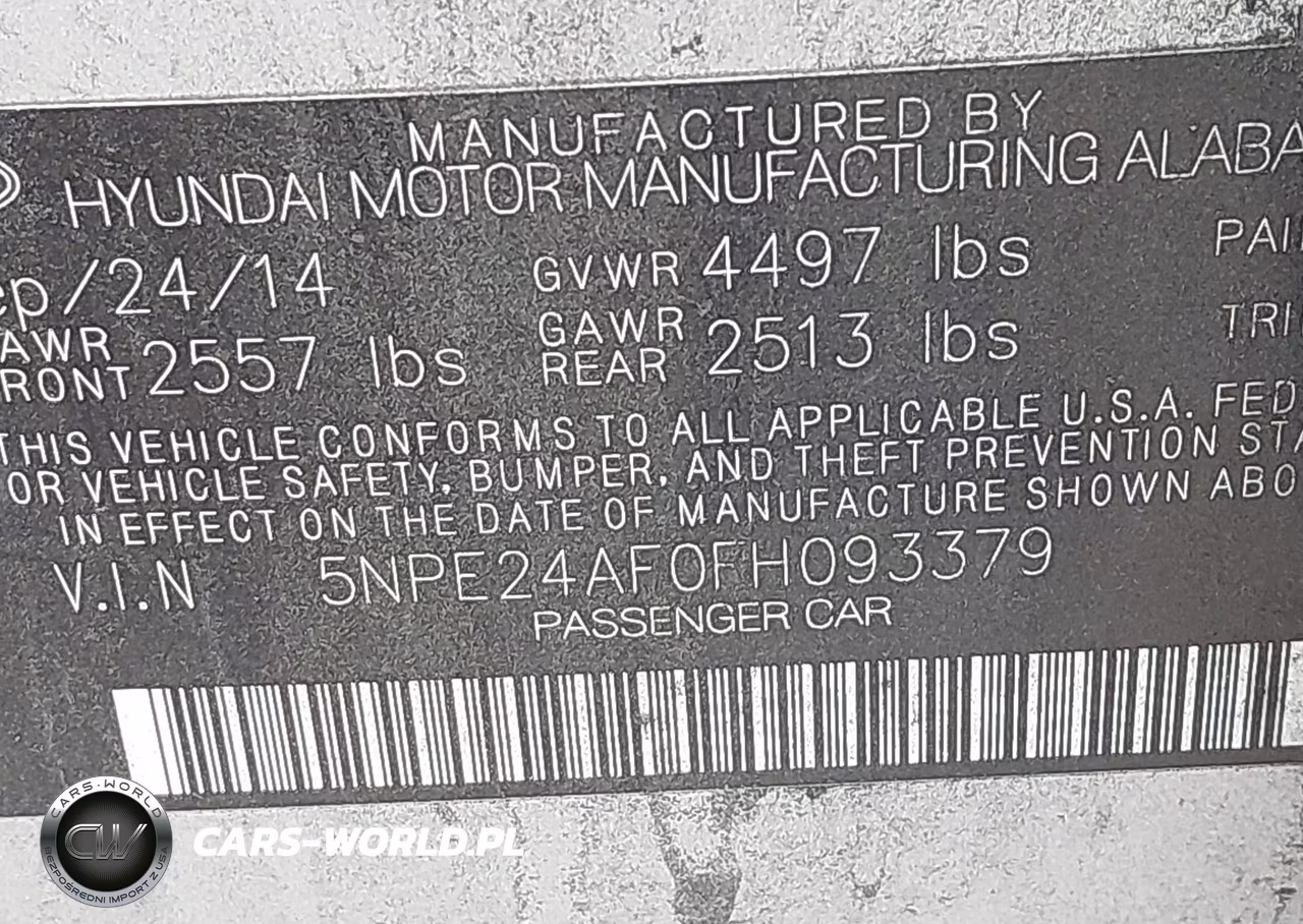 2015 Hyundai Sonata Se VIN:5NPE24AF0FH093379 - 9
