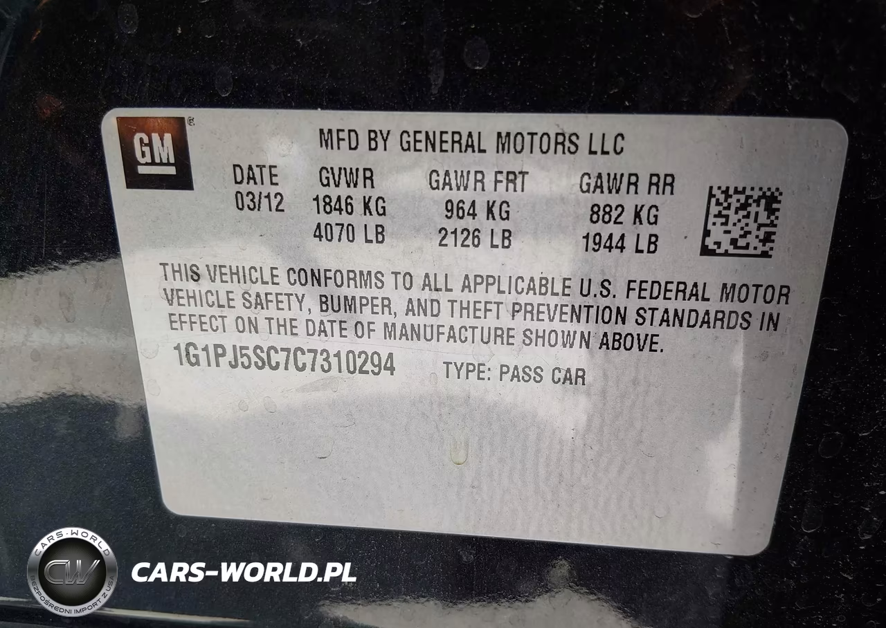 2012 Chevrolet Cruze Eco VIN:1G1PJ5SC7C7310294 - 9