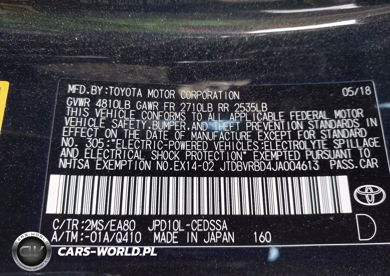 2018 Toyota Mirai VIN:JTDBVRBD4JA004613 - 9